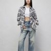 Women's Black & White Plaid Oversized Shirt