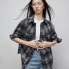 Women's Black & White Plaid Oversized Shirt