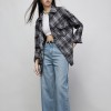 Women's Black & White Plaid Oversized Shirt