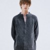 Vintage Deconstructed Spliced Mock Neck Cardigan – Men's Relaxed Fit Half-Zip Knit Sweater | Minimalist Slouchy Winter 2025 Essential