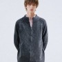Vintage Deconstructed Spliced Mock Neck Cardigan – Men's Relaxed Fit Half-Zip Knit Sweater | Minimalist Slouchy Winter 2025 Essential