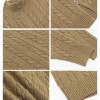 Unisex Stand Collar Sweater- Heavyweight Wool-Blend Cable Knit Zip-Up Cardigan