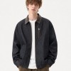 Unisex Vintage Workwear Jacket—Contrast Collar Denim Bomber