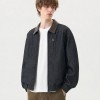 Unisex Vintage Workwear Jacket—Contrast Collar Denim Bomber