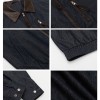 Unisex Vintage Workwear Jacket—Contrast Collar Denim Bomber